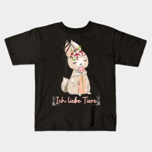 Hase Schleife Liebe Tiere Prinzessin Blumen Süß Kids T-Shirt